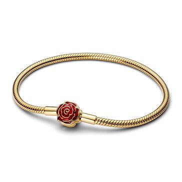 Pandora x Disney Beauty and the Beast Enchanted Rose Snake Chain Bracelet