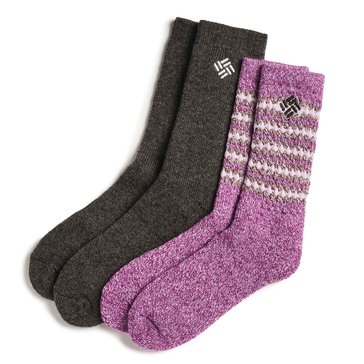 Columbia Women's Heavyweight Wool Crew Socks, 2-Pack