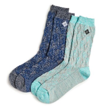 Columbia Women's Super Soft Diamond Crew Socks, 2-Pack