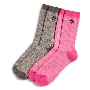 Columbia Women's Super Soft Marl Rib Crew Socks, 2-Pack