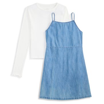 Liberty & Valor Big Girls' Chambray Dress Set