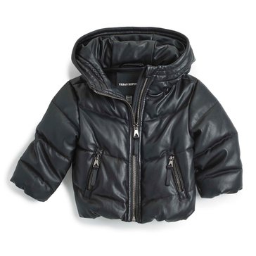 Urban Republic Toddler Girls' Faux Leather Puffer Jacket