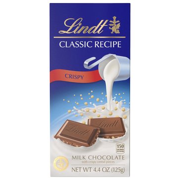 Lindt Classic Recipe Milk Chocolate with Crispy Cereal Bits Bar, 4.4oz