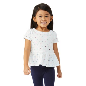 Liberty & Valor Toddler Girls' Polka Dot Peplum Top