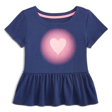 Liberty & Valor Toddler Girls' Glow Heart Peplum Top
