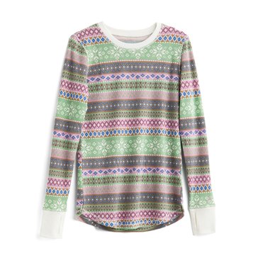 Cuddl Duds Women's Cozy Stretch Thermal Fairisle Long Sleeve Crew