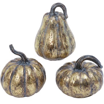 Gerson International Resin Pumpkin Figurine, 3-Count