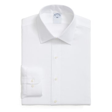 Brooks Brothers Men's Long Sleeve Non Iron Dobby Ainsley Regular Fit Dress Shirt