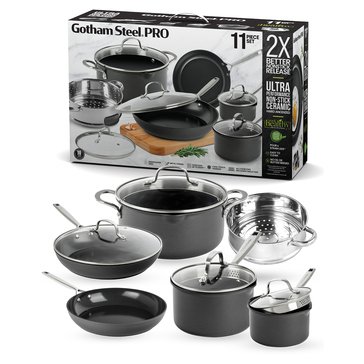 Gotham Steel Pro 11-Piece Hard Anodized Cookware Set