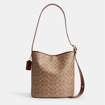 COACH Coated Canvas Signature Bleeker Bucket Bag