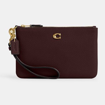 COACH Polished Pebble Leather Essential Small Wristlet