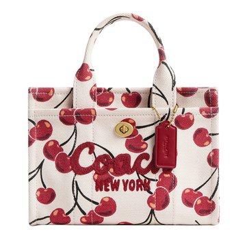 COACH Box Program Cherry Printed Canvas Cargo Tote 20