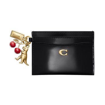 COACH Spazzolato Leather Essential Card Case With Charm