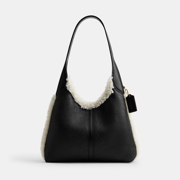 COACH Shearling Trim Brooklyn Shoulder Bag 28
