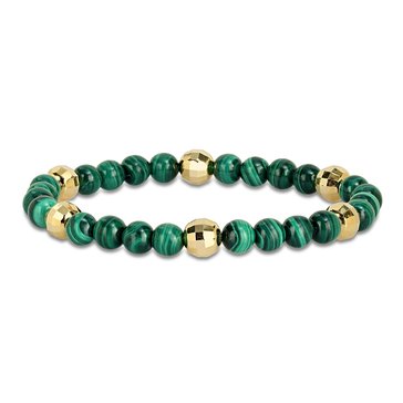 Sofia B. Men's 19 1/5 cttw Malachite Beaded Bracelet