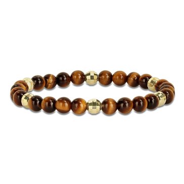 Sofia B. Men's 19 1/5 cttw Tiger Eye Beaded Bracelet