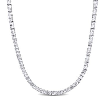 Sofia B. Men's 44 cttw Square-Cut Created White Sapphire Tennis Necklace