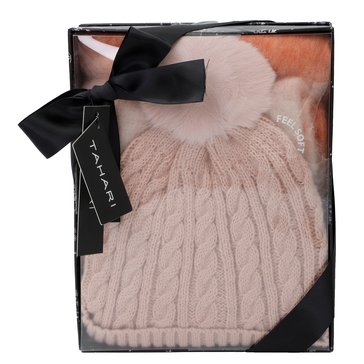 Tahari Cozy Noodle Scarf Beanie Boxed Gift Set