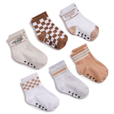 WeCycle Toddler Boys' Mid-Crew Socks, 6-Pack