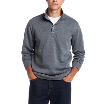Weatherproof Men's Long Sleeve Quarter Button Mock Sweater Fleece