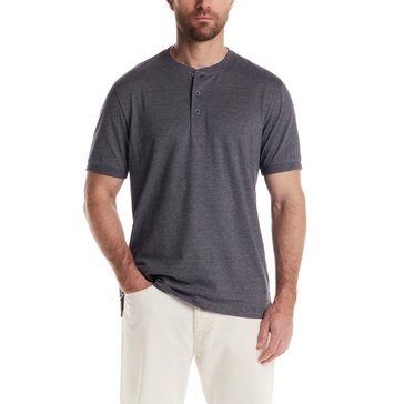 Weatherproof Men's Short Sleeve Microstripe Henley Shirt 