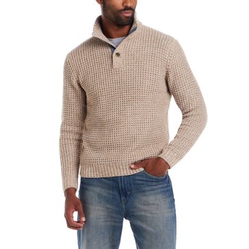 Weatherproof Men's Long Sleeve Textured Quarter Button Up Sweater 