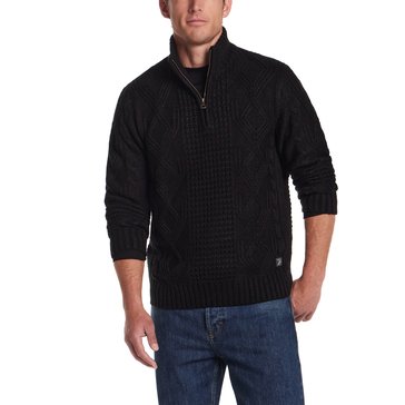 Weatherproof Men's Long Sleeve Quarter Zip Chunky Cable Knit Sweater 