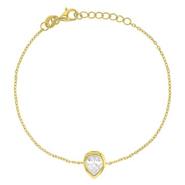 Lulea CZ Pear Cut Single Station Bracelet