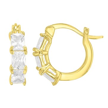 Lulea CZ Emerald Cut Huggie Earrings