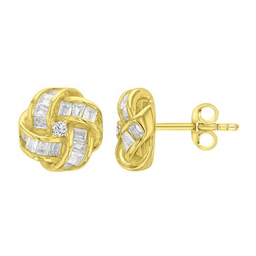 Lulea CZ Love Knot Stud Earrings
