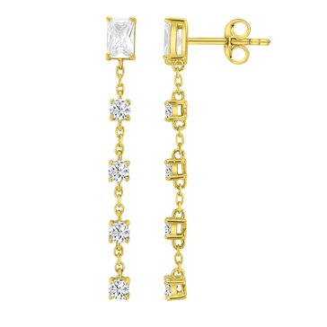 Lulea CZ Linear Drop Earrings