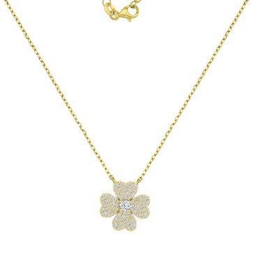 Lulea CZ Flower Pendant Necklace