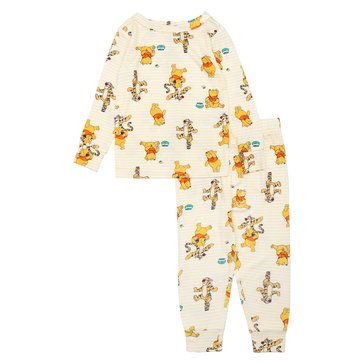 Disney Baby Girls' Winnie the Pooh Long Sleeve Tight Fit Pajama Set, 2-Piece