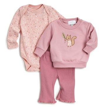 Wanderling Infant Girls' Fleece Rib Legging Set, 3-Piece