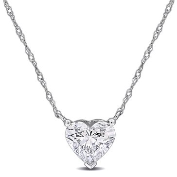 Created Forever 1 cttw Lab Grown Diamond Heart Solitaire Pendant