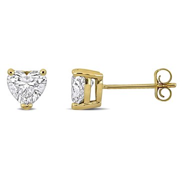 Created Forever 1 cttw Lab Grown Diamond Heart Stud Earrings