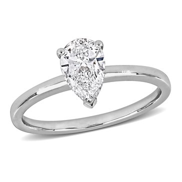 Created Forever 1 cttw Lab Grown Diamond Pear Cut Solitaire Ring