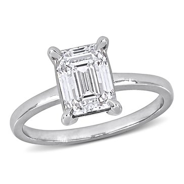 Created Forever 2 cttw Lab Grown Diamond Emerald Cut Solitaire Ring