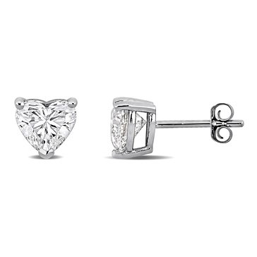 Created Forever 2 cttw Lab Grown Diamond Heart Stud Earrings