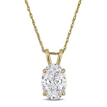 Created Forever 2 cttw Lab Grown Diamond Oval Solitaire Pendant
