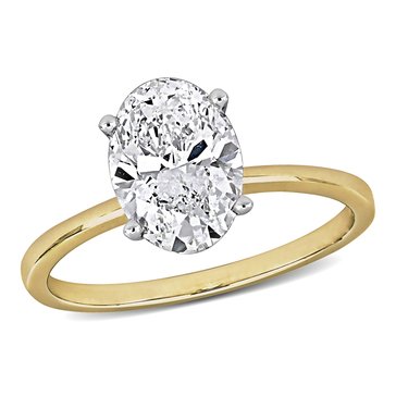 Created Forever 2 cttw Lab Grown Diamond Oval Solitaire Ring