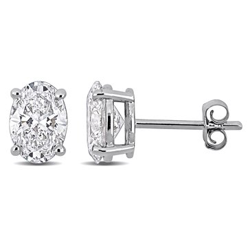 Created Forever 2 cttw Lab Grown Diamond Oval Stud Earrings