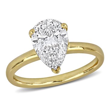 Created Forever 2 cttw Lab Grown Diamond Pear Cut Solitaire Ring