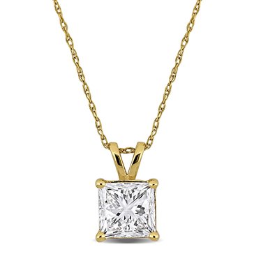 Created Forever 2 cttw Lab Grown Diamond Princess Cut Solitaire Pendant