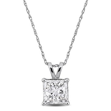 Created Forever 2 cttw Lab Grown Diamond Princess Cut Solitaire Pendant