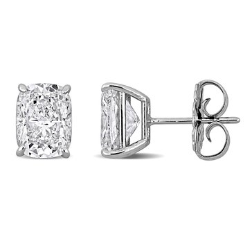 Created Forever 3 cttw Lab Grown Diamond Cushion Cut Stud Earrings