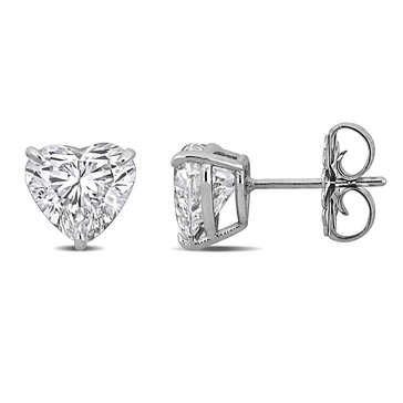 Created Forever 3 cttw Lab Grown Diamond Heart Stud Earrings
