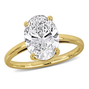 Created Forever 3 cttw Lab Grown Diamond Oval Solitaire Ring