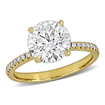 Created Forever 3 cttw Lab Grown Diamond Round Solitaire Ring with Pave Band