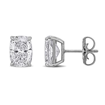Created Forever 4 cttw Lab Grown Diamond Cushion Cut Stud Earrings